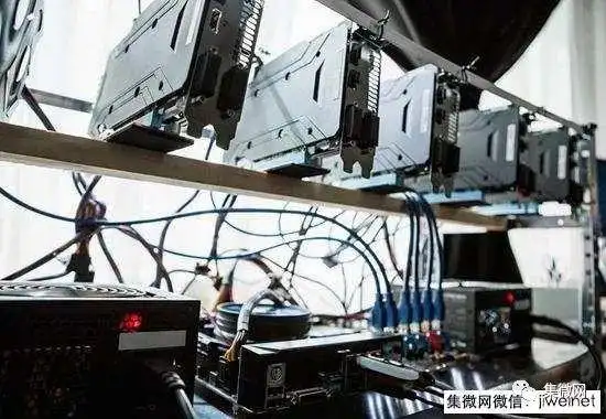 A mining farm showcasing multiple BTC mining rigs