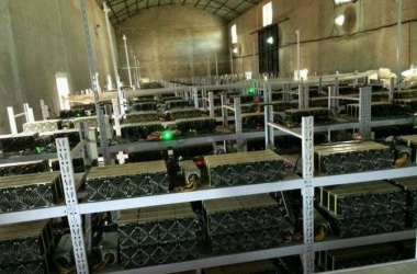 A mining rig in operation, showcasing the power and heat generated during cryptocurrency mining